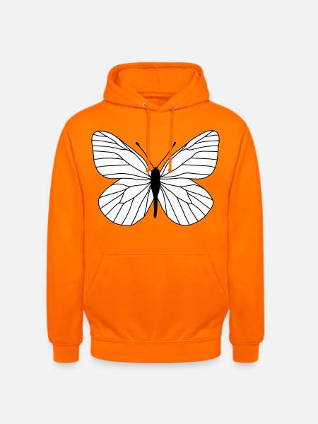 Papillon blanc - Sweat-shirt à capuche unisexe - orange