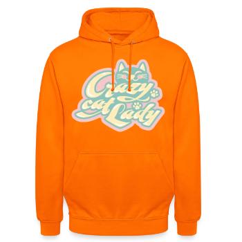 Crazy Cat Lady – Playful Cat Love - Unisex Hoodie - orange - Front - AI Model Male 185 light (185cm) & AI Model Female 180 light (180cm)