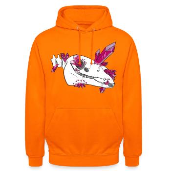 Crystal Skull - Horse (by Leni Riosa) - Unisex Hoodie - orange - Front - AI Model Male 185 light (185cm) & AI Model Female 180 light (180cm)