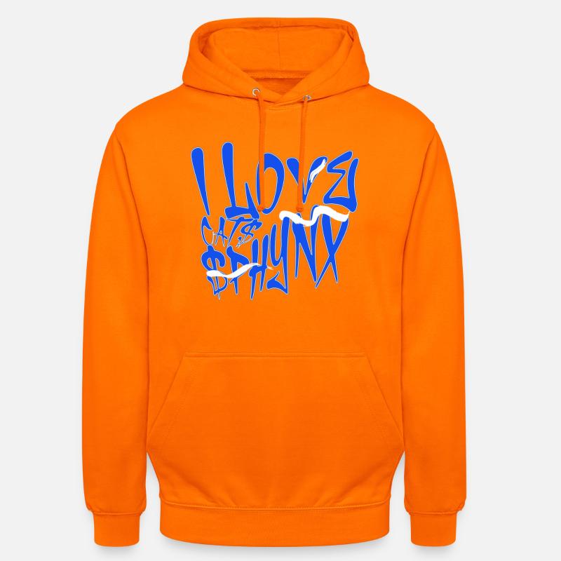 J’adore les graffitis de chats Sphynx - Sweat-shirt à capuche unisexe - orange