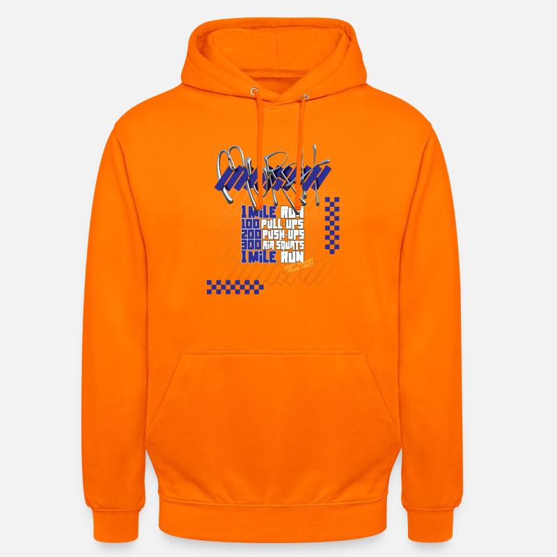 Murph Hero WOD CrossTraining Lichtgrafik-Version - Unisex Hoodie - Orange