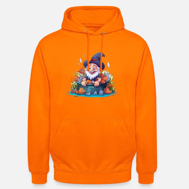 Magicien dans l’aquarium - Sweat-shirt à capuche unisexe - orange