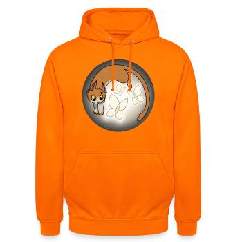 Whiskers of Light - Unisex Hoodie - orange - Front - AI Model Male 185 light (185cm) & AI Model Female 180 light (180cm)
