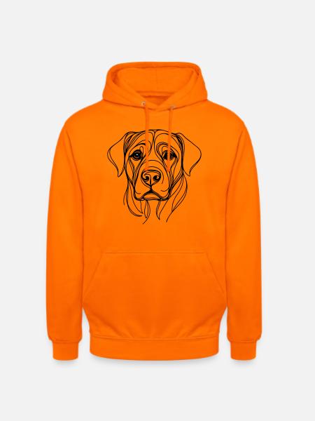 Dog_line_art_1 - Unisex Hoodie - Orange