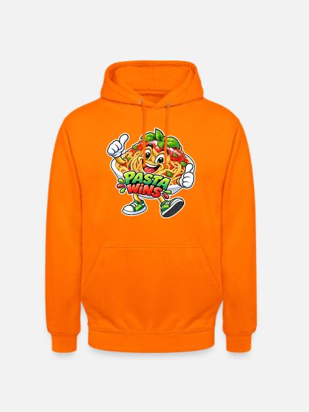 Pasta Wins Cartoon Motiv - Unisex Hoodie - Orange