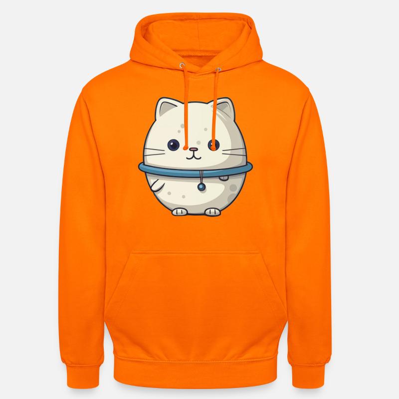Illustration de chat de l’espace - Sweat-shirt à capuche unisexe - orange