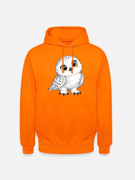 Schneeeule Kawaii Style – Süßer Wintervogel - Unisex Hoodie - Orange