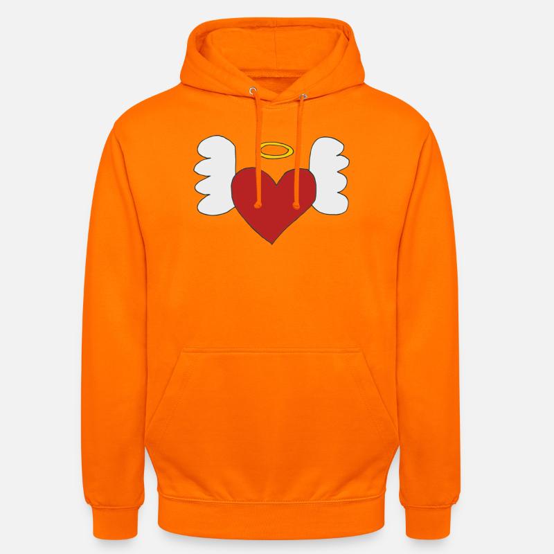 cuore con le ali - Felpa con cappuccio unisex - arancione