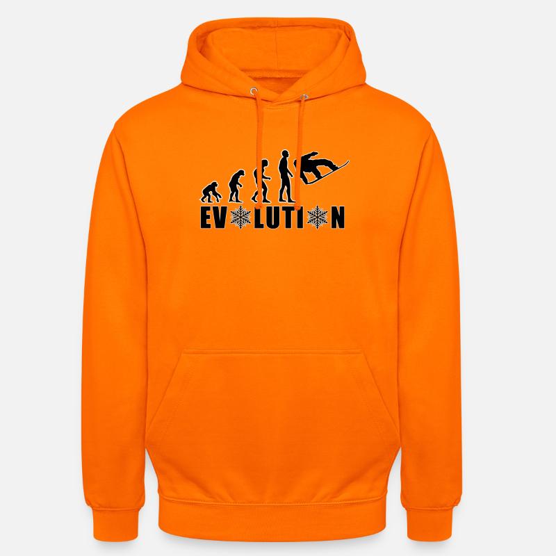 EVOLUTION SNOWBOARD Snow Winter Gift - Unisex Hoodie - orange