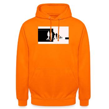 Silhouettes in transition - Unisex Hoodie - orange - Front - AI Model Male 185 light (185cm) & AI Model Female 180 light (180cm)
