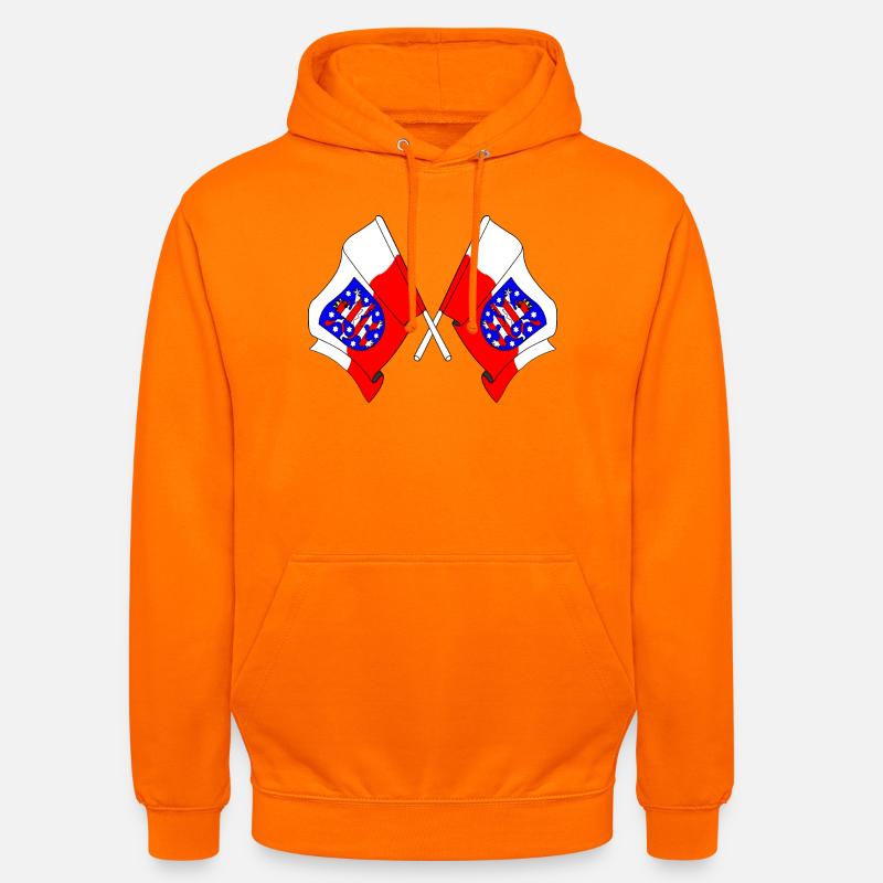 Deux drapeaux traversent la Thuringe - Sweat-shirt à capuche unisexe - orange