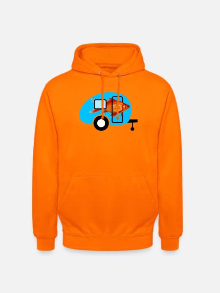 Caravan Goldfish Camping Caravan Vintage Fish - Unisex Hoodie - orange