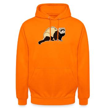 Frettchen - Unisex Hoodie - Orange - Vorne - AI Model Male 185 light (185cm) & AI Model Female 180 light (180cm)