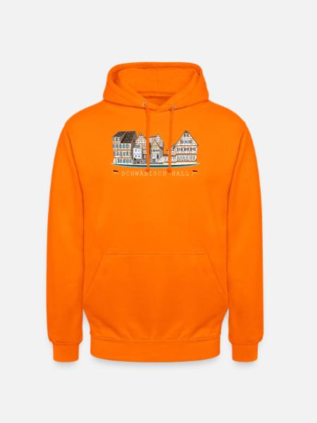 Schwäbisch Hall, Süddeutschland, Zeichnung - Unisex Hoodie - Orange