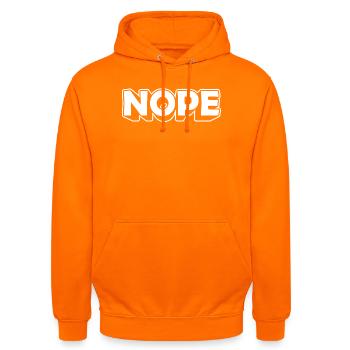 NOPE Graffiti-Design für Streetwear - Unisex Hoodie - Orange - Vorne - AI Model Male 185 light (185cm) & AI Model Female 180 light (180cm)
