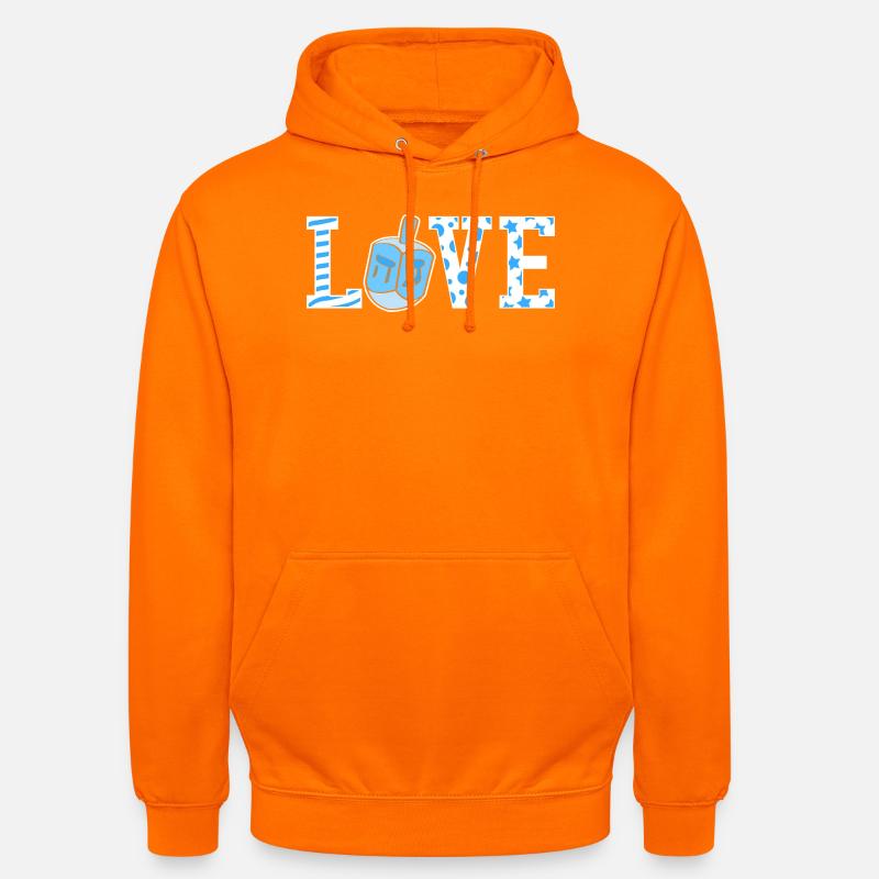 Hanoukka Hanoukka Hanoukka Dreidel - Sweat-shirt à capuche unisexe - orange
