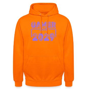 Daddeln 2029 - Unisex Hoodie - Orange - Vorne - AI Model Male 185 light (185cm) & AI Model Female 180 light (180cm)