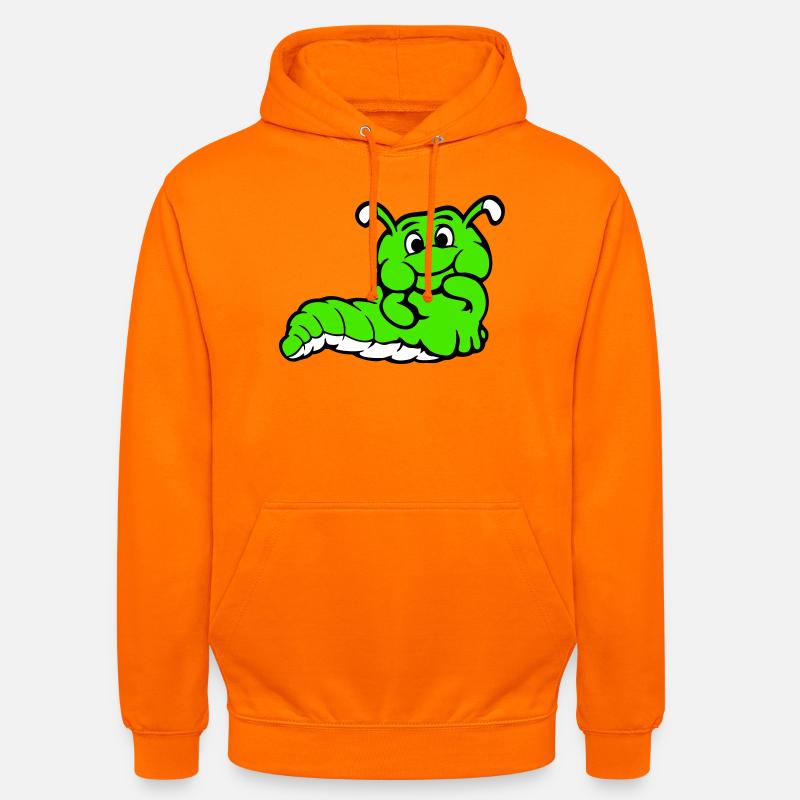 Chenille Ver Timide Amicale Curieux - Sweat-shirt à capuche unisexe - orange