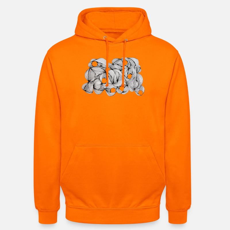 Lined Leaf Weave Pattern - Unisex Hoodie - orange