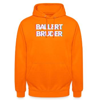 Hardtekk Tekk - Unisex Hoodie - Orange - Vorne - AI Model Male 185 light (185cm) & AI Model Female 180 light (180cm)