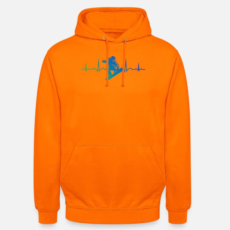 Conception compacte de snowboard pour snowboard - Sweat-shirt à capuche unisexe - orange