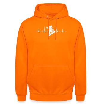 Snowboard Motiv das sofort wirkt - Unisex Hoodie - Orange - Vorne - AI Model Male 185 light (185cm) & AI Model Female 180 light (180cm)