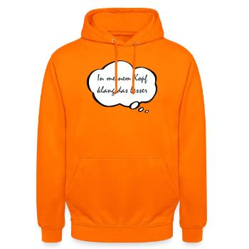 Ça sonnait mieux dans ma tête - Sweat-shirt à capuche unisexe - orange - Devant - AI Model Male 185 light (185cm) & AI Model Female 180 light (180cm)