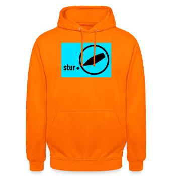 auf stur geschaltet - Unisex Hoodie - Orange - Vorne - AI Model Male 185 light (185cm) & AI Model Female 180 light (180cm)