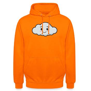 Kuscheliger Wolkenfreund - Unisex Hoodie - Orange - Vorne - AI Model Male 185 light (185cm) & AI Model Female 180 light (180cm)