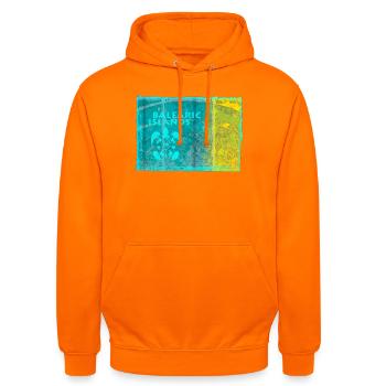Balearische Inseln Farbspiel - Unisex Hoodie - Orange - Vorne - AI Model Male 185 light (185cm) & AI Model Female 180 light (180cm)