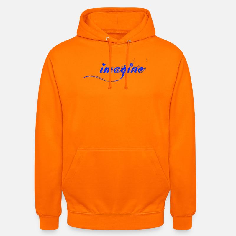 Imagine Blaue Farbklecks Script - Unisex Hoodie - Orange