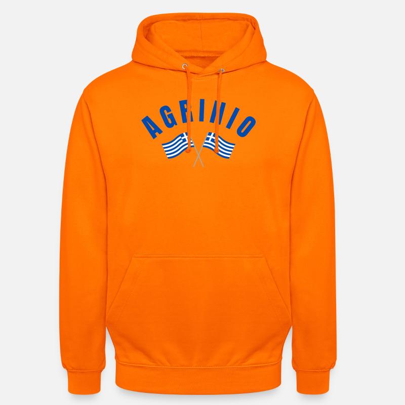 Agrinio en arc avec drapeaux grecs - Sweat-shirt à capuche unisexe - orange