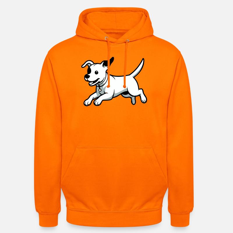 Dessin animé de chien joueur - Sweat-shirt à capuche unisexe - orange