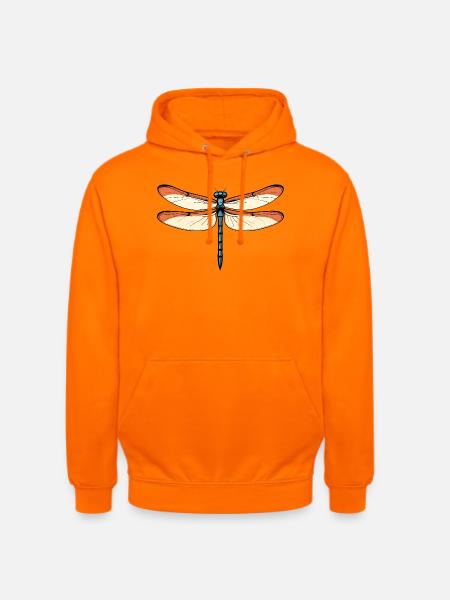 Blue-orange dragon dragonfly - Unisex Hoodie - orange