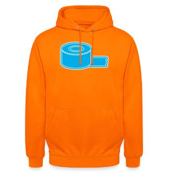 Klebeband Tape Rolle Outline - Unisex Hoodie - Orange - Vorne - AI Model Male 185 light (185cm) & AI Model Female 180 light (180cm)