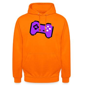  Schräger Retro Controller Gamer - Unisex Hoodie - Orange - Vorne - AI Model Male 185 light (185cm) & AI Model Female 180 light (180cm)