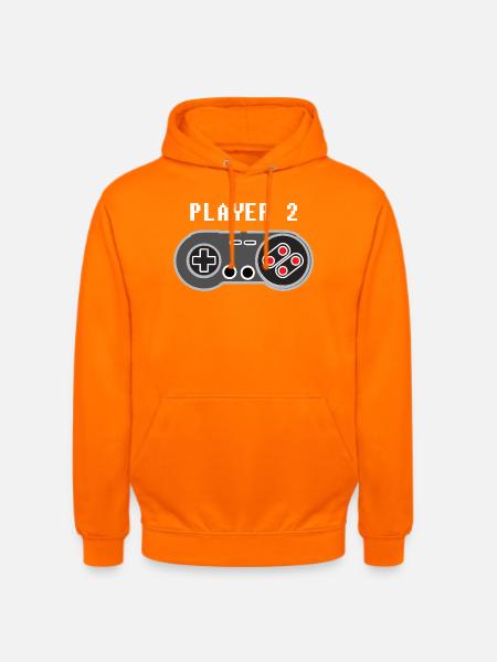 Player 2 Pixel Controller-Grafik - Unisex Hoodie - Orange
