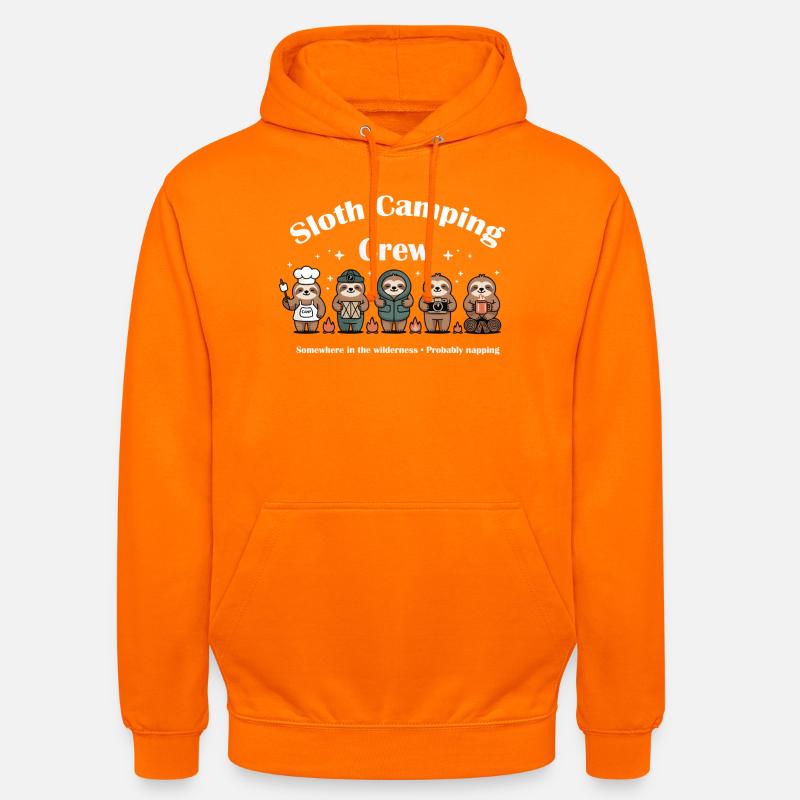 Équipe de camping paresseux - Sweat-shirt à capuche unisexe - orange