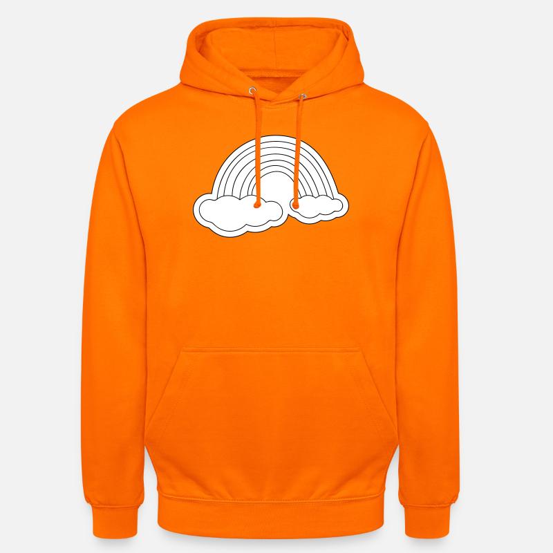 Minimalist rainbow on clouds - Unisex Hoodie - orange