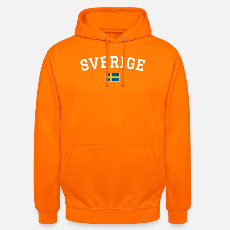 Drapeau Suédois Dessin blanc - Sweat-shirt à capuche unisexe - orange