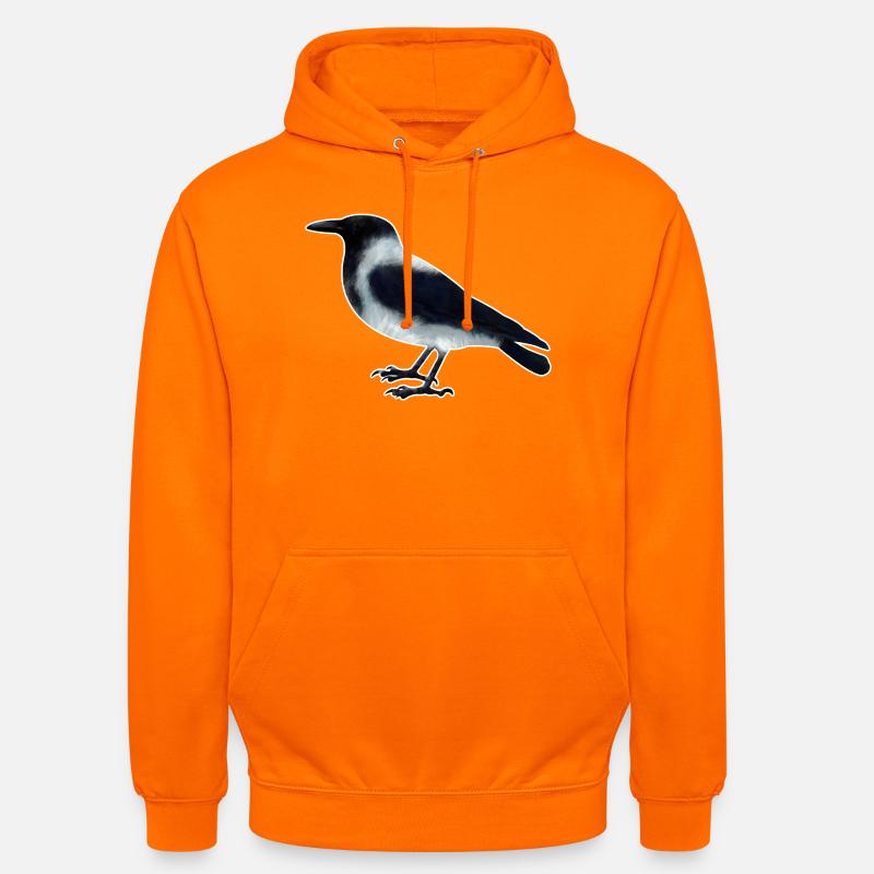 Corbeau encapuchonné.1 - Sweat-shirt à capuche unisexe - orange