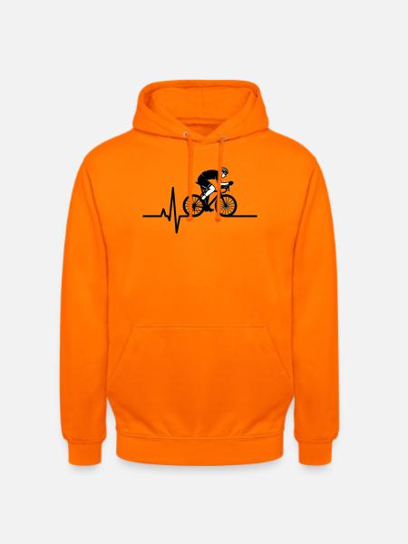 Rennrad Herzschlag EKG - Unisex Hoodie - Orange