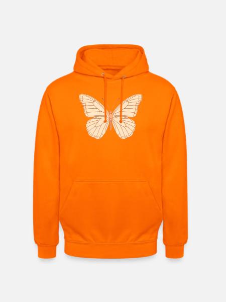 Pfirsich Schmetterling Konturdesign - Unisex Hoodie - Orange