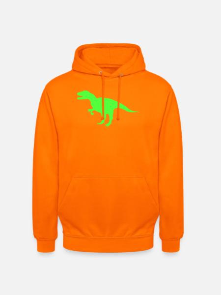 Neon-T-Rex Silhouette - Unisex Hoodie - Orange