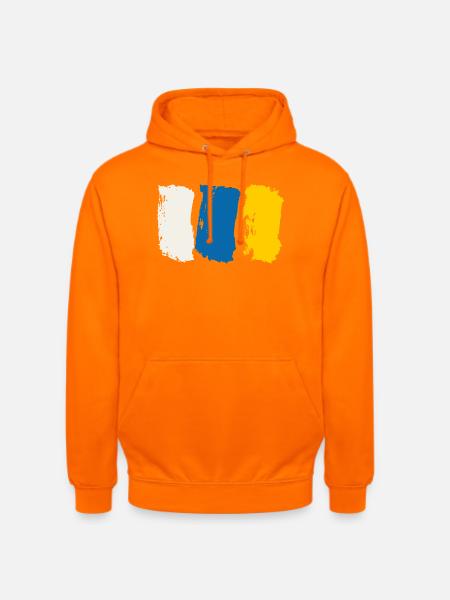Kanarische Inseln Flagge - Pinselstriche - Unisex Hoodie - Orange