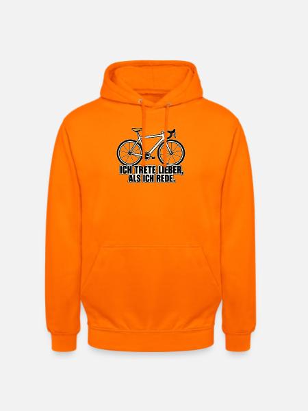 Ich trete lieber Fahrrad - Unisex Hoodie - Orange