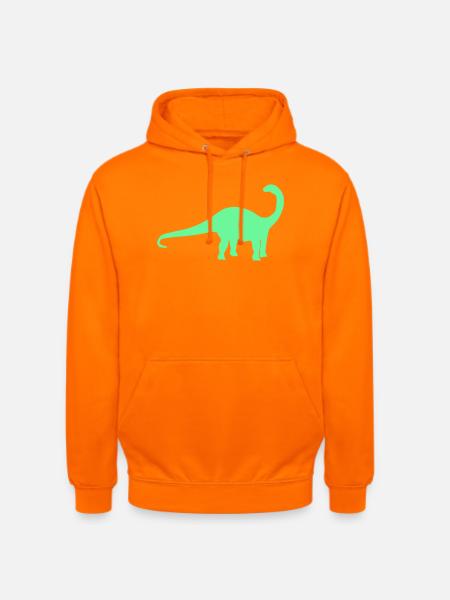 Neon Dino Silhouette - Unisex Hoodie - Orange