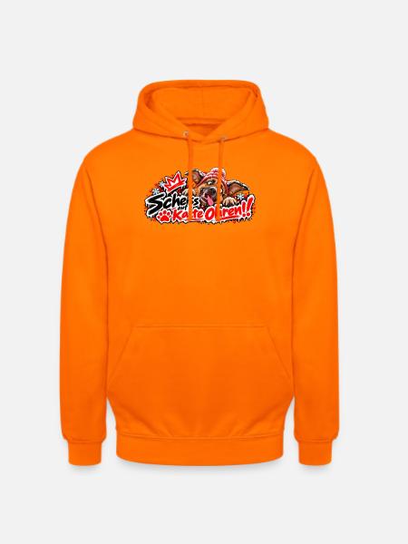 Pfotenheld im Frost: Hundemotiv - Unisex Hoodie - Orange