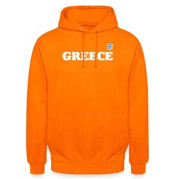 Besoin de télécharger le design - Sweat-shirt à capuche unisexe - orange - Devant - AI Model Male 185 light (185cm) & AI Model Female 180 light (180cm)