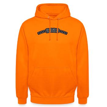 Résumé 2026 - Sweat-shirt à capuche unisexe - orange - Devant - AI Model Male 185 light (185cm) & AI Model Female 180 light (180cm)